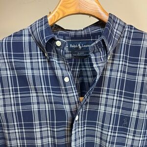 Ralph Lauren Navy and White Checkered Shirt